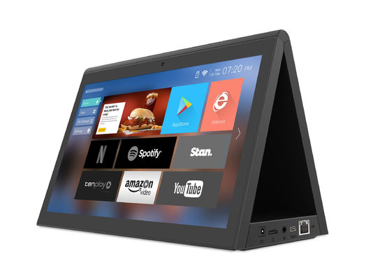10.1 اینچ دو صفحه نمایش رستوران سفارش تبلت RK3288 POE دسکتاپ خرده فروشی تبلیغات تبلت PC
