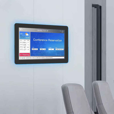 10.1 اینچ RK3399 صفحه کنترل هوشمند خانه نصب شده روی دیوار چراغ LED اطراف برای راحتی نهایی