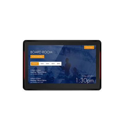 10.1 اینچ RK3399 2 + 16GB تابلوی اتاق کنفرانس نصب شده روی دیوار NFC POE سیستم رزرو اتاق جلسه با نور هر دو طرف