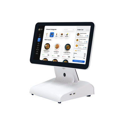 دستگاه پوز رومیزی 15 اینچی N2840، ترمینال POS رستوران، 2+32 گیگابایت، سیستم POS همه کاره با نمایشگر مشتری