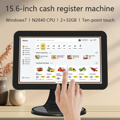 پایانه فروش لمسی 15.6 اینچی رومیزی N2840 2+32GB صندوق فروشگاهی خرده فروشی با اسکنر