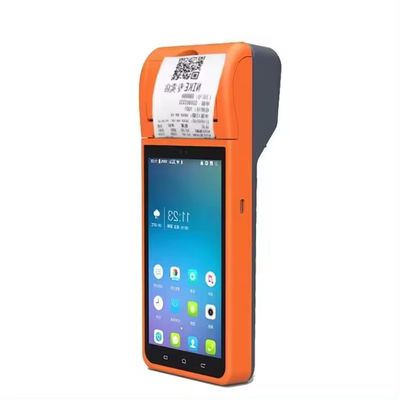 نوع خروجی چاپگر تک رنگ پایانه POS اندروید 8.1 با صفحه نمایش 5.5 اینچی برای پردازش سفارش رستوران