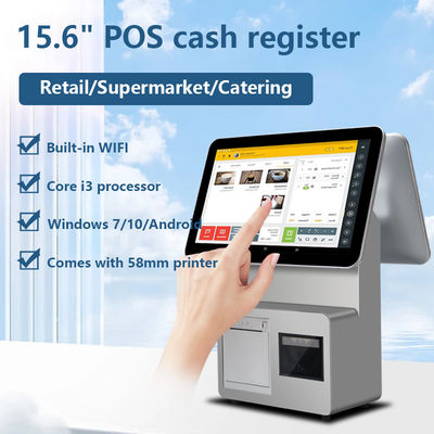 پردازنده i3/i5/i7، صفحه نمایش 15.6 اینچ و 11.6 اینچ، ترمینال POS دیجیتال با دو صفحه نمایش، سیستم POS رستوران Win7/10 Android با عملکرد SDK