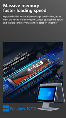 حافظه 4 گیگابایتی DDR3 ترمینال POS 15.6 اینچی برای رستوران، دستگاه POS لمسی همه کاره، سیستم های POS ویندوزی