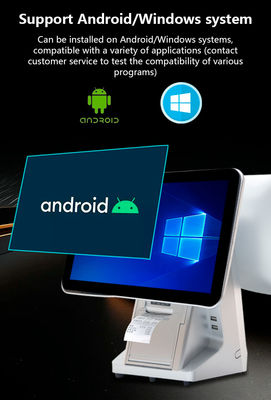 دستگاه های دو صفحه ای با قابلیت لمس همه در یک سیستم POS برای رستوران ها دستگاه ثبت پول و 32GB ظرفیت دیسک سخت