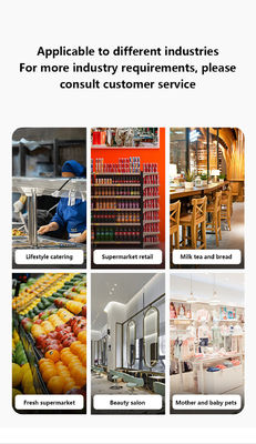 سیستم صندوق فروشگاهی سوپرمارکت 15.6 اینچی با صفحه نمایش لمسی دوگانه و مقیاس داخلی، چاپگر، پروتکل بی‌سیم، رابط NFC، VGA
