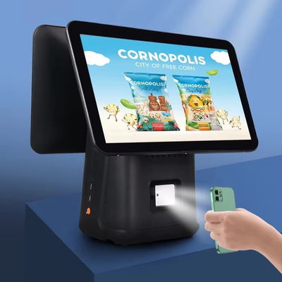 دستگاه فروش خرده فروشی 15.6 اینچ ترمینال POS اندروید با اسکنر و پرینتر 4GB حافظه DDR4 64GB ظرفیت دیسک سخت