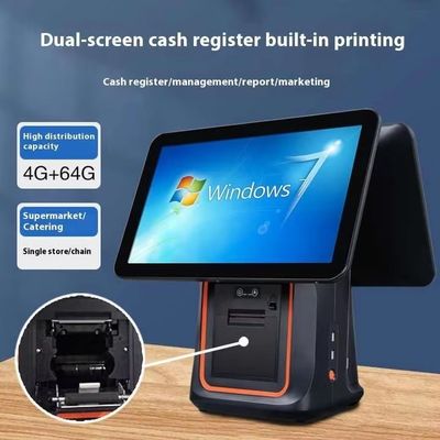 دستگاه صدور فاکتور رستوران خرده فروشی 15.6 اینچی با صفحه نمایش دوگانه POS با سیستم عامل ویندوز و اندروید POS