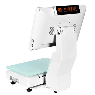 15.4 اینچ دو صفحه نمایش پنجره لمس همه در یک مقیاس وزن POS سوپرمارکت هتل نهایی POS راه حل با WIFI / BT