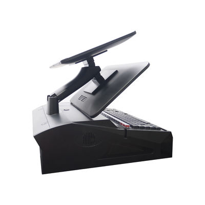 OEM ODM 15.6 اینچ دو صفحه نمایش ویندوز7 Pos صندوق نقد N2840 Cpu 2 + 32GB دسکتاپ POS ترمینال با چاپگر 58 میلی متری، کیبورد