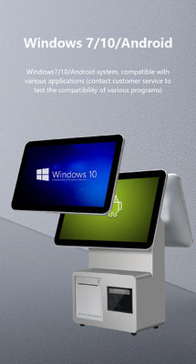 دستگاه صندوق فروشگاهی دو صفحه نمایش 15.6 اینچی با پردازنده I3، رم 4+64 گیگابایت، سیستم POS خرده فروشی، ترمینال POS سوپرمارکت