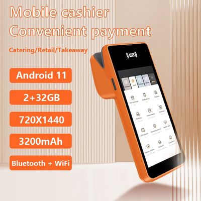 5.45 اینچ دستگاه پست قابل حمل هوشمند NFC ترمینال پرداخت موبایل سیستم پست نارنجی با پرینتر دوربین