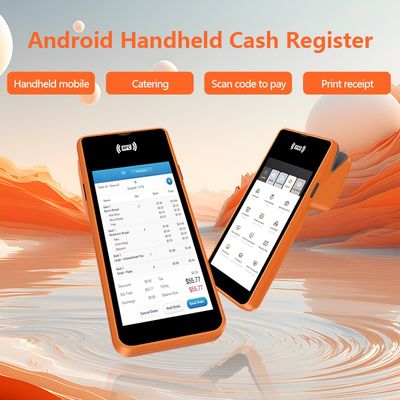 5.45 اینچ دستگاه پست قابل حمل هوشمند NFC ترمینال پرداخت موبایل سیستم پست نارنجی با پرینتر دوربین