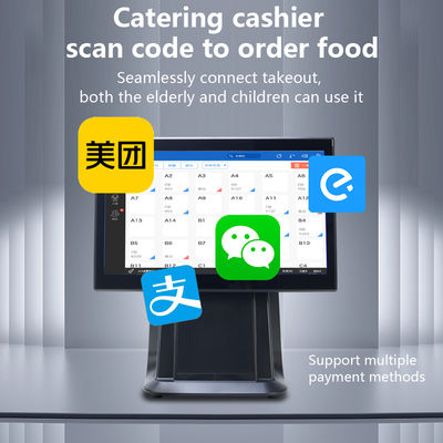 دستگاه پوز لمسی 15.6 اینچی با عملکرد بالا، پردازنده I3، همه کاره برای سوپرمارکت و خرده فروشی، همراه با نمایشگر مشتری