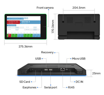 تبلت رزرو اتاق جلسه اندروید 10.1 اینچی RK3288 با NFC، POE و نوار نور LED