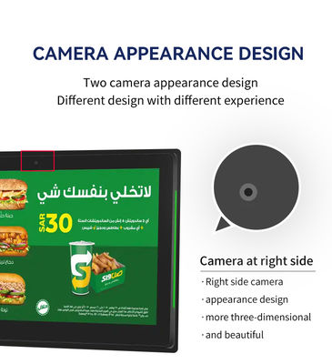 صفحه تبلت اندرویدی 101 اینچی که روی دیوار نصب شده و دارای چراغ LED است