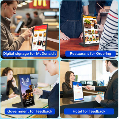 تبلت 15.6 اینچی NFC خرده فروشی راکچیپ با پردازنده چهار هسته ای L شکل تبلت اندرویدی رستوران سفارش دهی