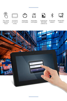 نصب دیواری 32 اینچ صفحه نمایش تبلیغاتی نشانه های دیجیتال صفحه نمایش تبلت اندروید پی سی POE NFC عملکرد وای فای