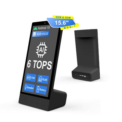 رومیزی نوع L 15.6 اینچ 1920x1080 اندروید 15 تبلت پی سی Wi-Fi NFC صفحه نمایش لمسی خازنی 10000mah هشت هسته ای فست فود othering با بلندگو