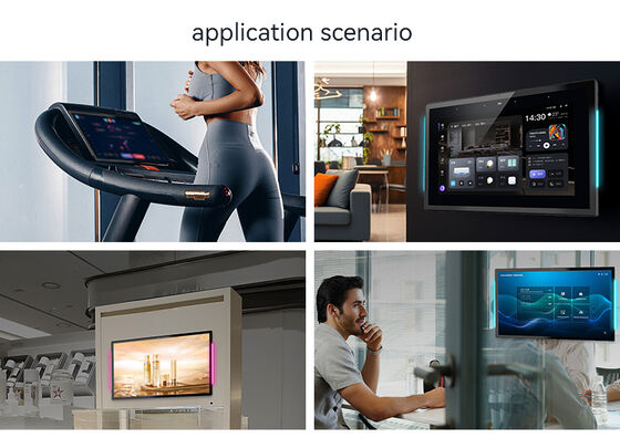 15.6 اینچ تبلت اندرویدی Rk3566 چهار هسته ای Rockchip صفحه نمایش لمسی دیواری نصب LED نور نوار نمایشگاه برای اتاق کنفرانس