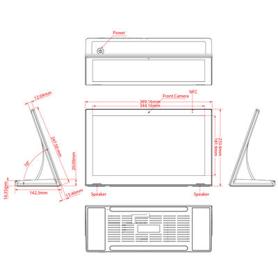 اندروید 8.1 15.6 " 1.8GHz همه در یک صفحه لمسی PC OEM پخش کننده تبلیغات