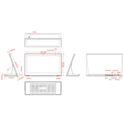 اندروید 8.1 15.6 " 1.8GHz همه در یک صفحه لمسی PC OEM پخش کننده تبلیغات
