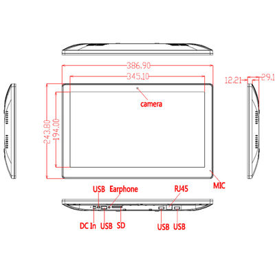 8GB ROM WIFI RJ45 POE 15.6inch تمام در یک صفحه لمسی PC Ultra Thin