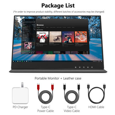 FCC 1920x1080 مانیتور لمسی قابل حمل بی سیم 5ms 13.3 اینچ