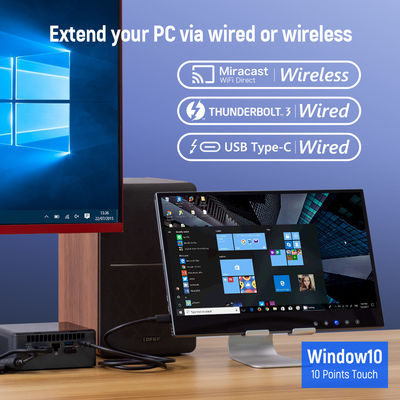 صفحه نمایش لمسی 1080p 5ms USB, 11mm Wireless Touchscreen Monitor برای کامپیوتر