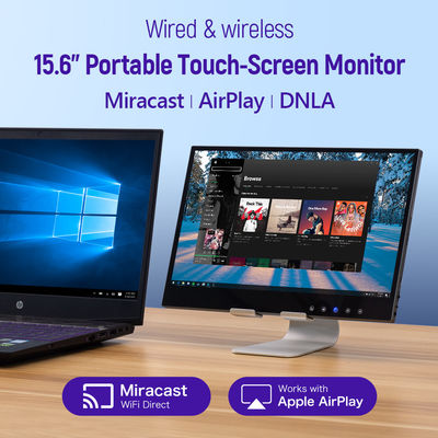 1080P HDR 5ms مانیتور صفحه لمسی بی سیم قابل حمل با دید کامل 178 °