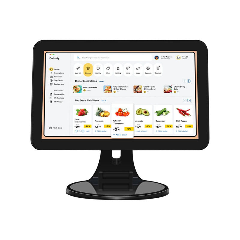 پایانه فروش لمسی 15.6 اینچی رومیزی N2840 2+32GB صندوق فروشگاهی خرده فروشی با اسکنر