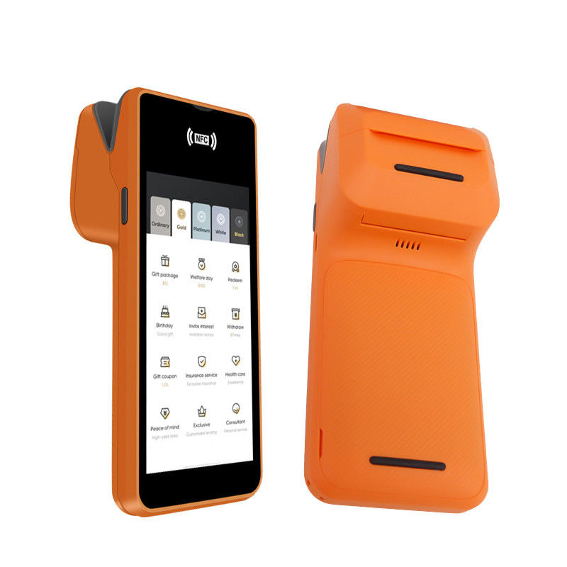 دستگاه پوز سیار اندروید 5.45 اینچی، ترمینال صندوق‌دار هوشمند دستی با چاپگر، خروجی سیاه و سفید و وای‌فای