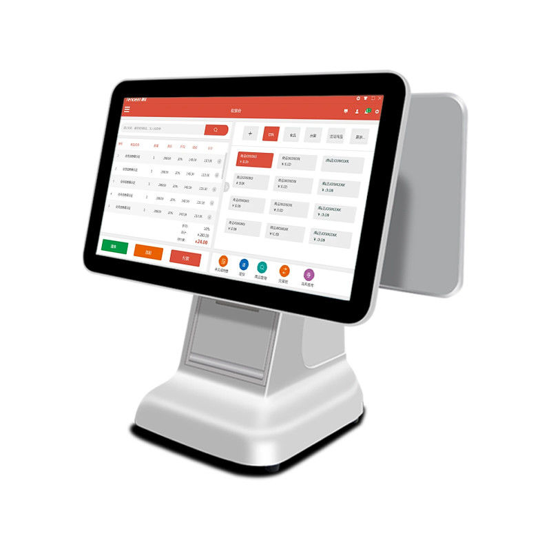 اسکنر رابط USB3.0 All in One Core White، سیستم ترمینال صندوق فروشگاهی POS با چاپگر 80 میلی متری و LCD 15.6 اینچی