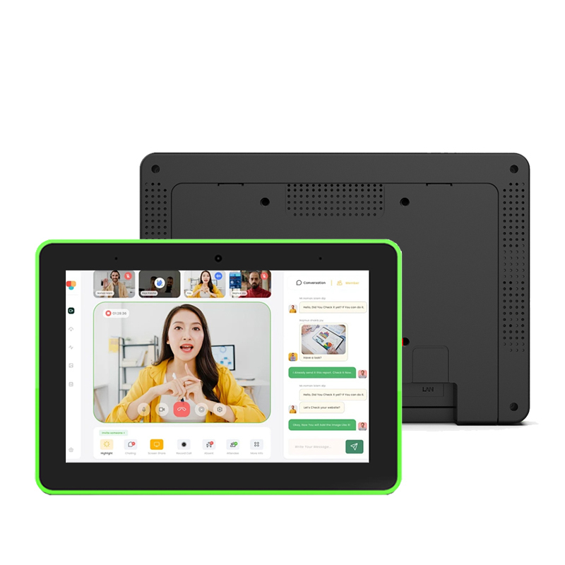 8 اینچ دیوار نصب کسب و کار صفحه لمسی POE NFC رایانه تبلت اندروید با نور LED سیستم رزرو اتاق جلسه