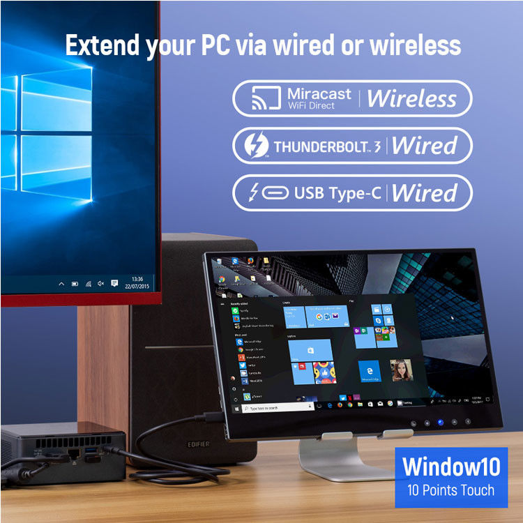 مانیتور لمسی IPS فول اچ‌دی فوق‌العاده باریک 15.6 اینچی Hopestar برای استفاده تجاری و صنعتی