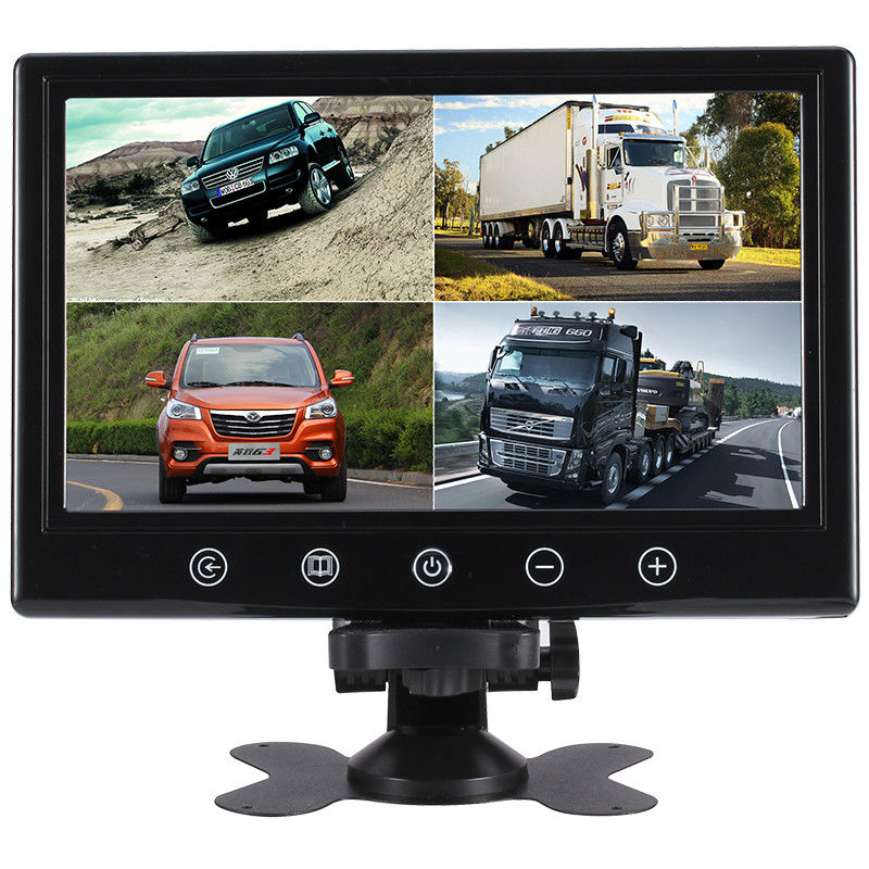 4 ویدئو ورودی 9 اینچ 5ms LCD مانیتور ماشین 1024X600 برای اتوبوس کامیون